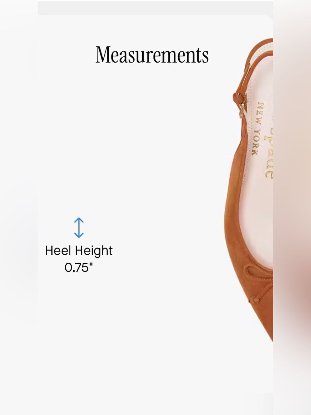 kate spade Tan Suede Pointed Slingback Flats with Bow - Picture 8 of 11